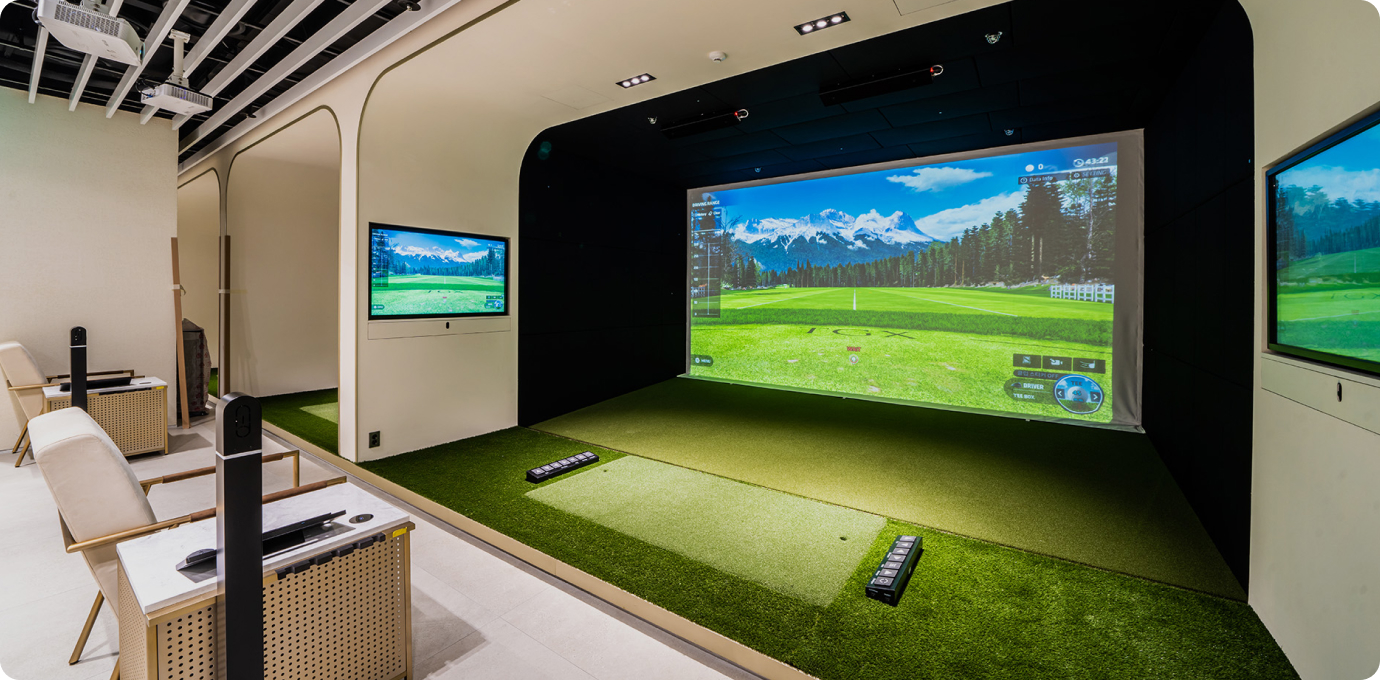 TGX 골프 아카데미 내부 스크린 모습