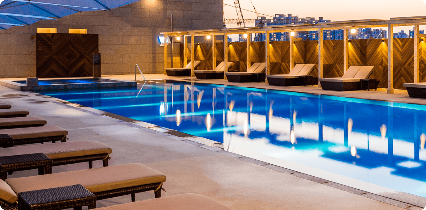 아쿠아필드 내부 수영장 시설 전경