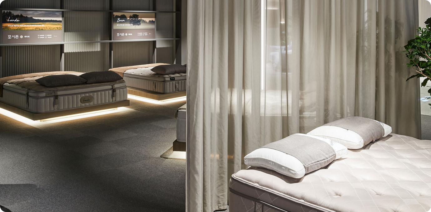 한샘 침실 세팅 모습