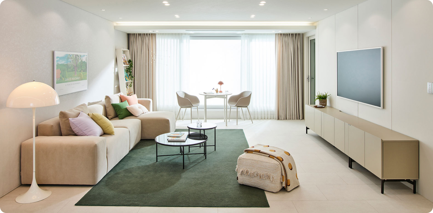 한샘 거실공간 세팅 모습