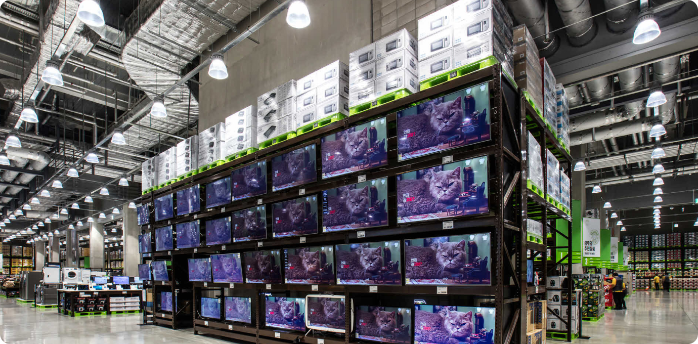 트레이더스 내부의 전자제품 매장 모습