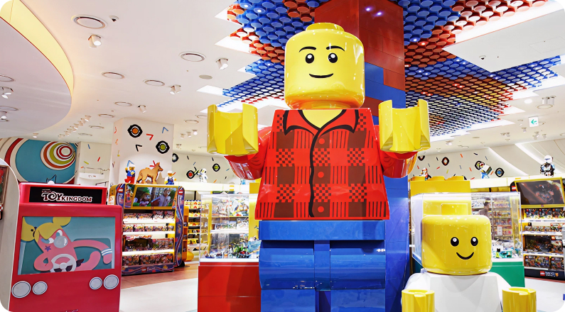 토이킹덤 내부의 레고샵 모습