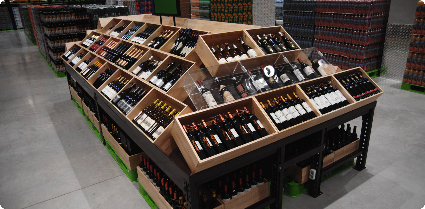 트레이더스 내부의 주류 섹션 모습