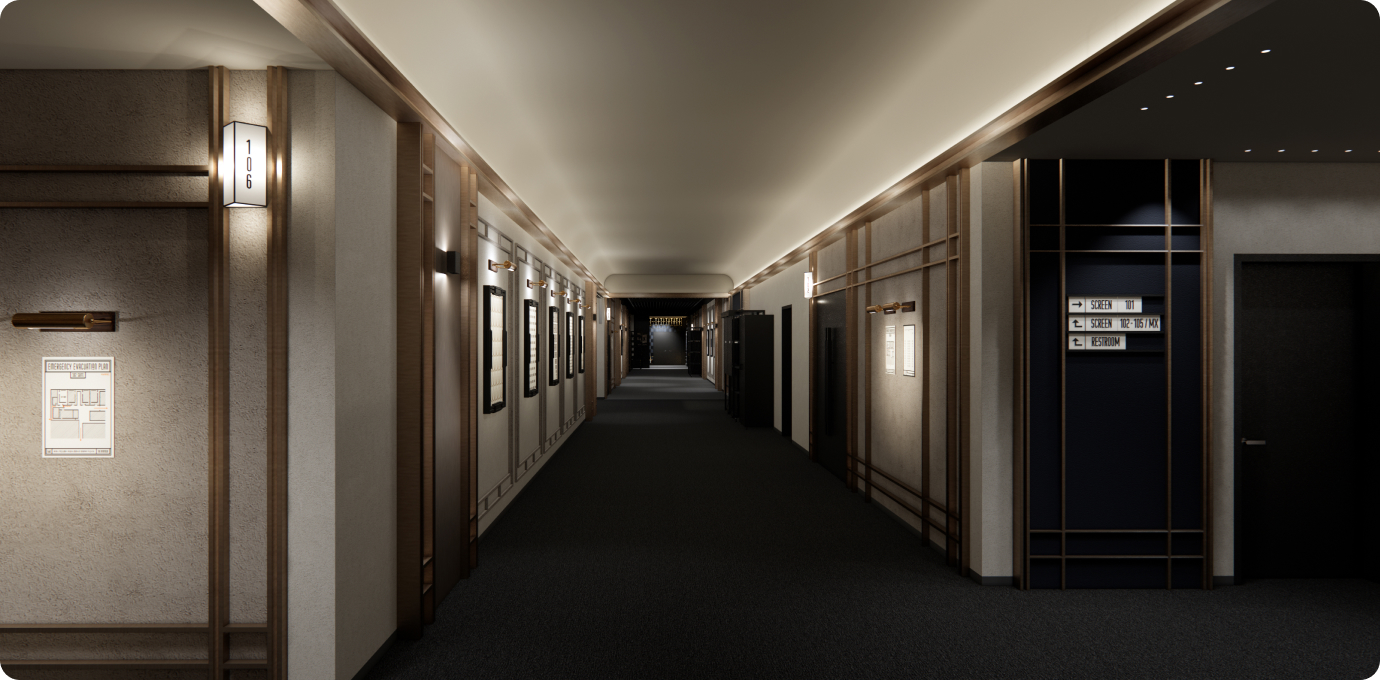 오리지널 티켓을 전시한 무비 라운지