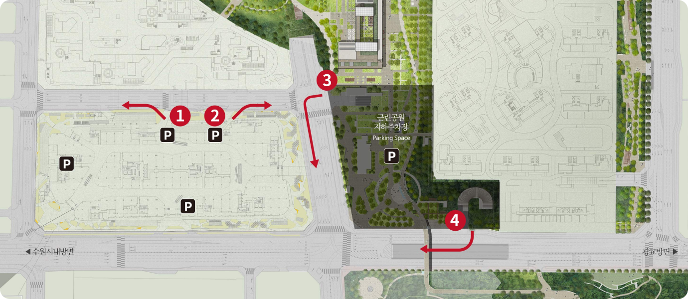 주차장 출구 안내도